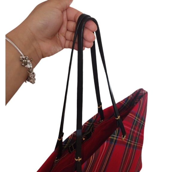 ☆Dooney & Bourke Red Plaid Tote Handbag☆ - Picture 4 of 8